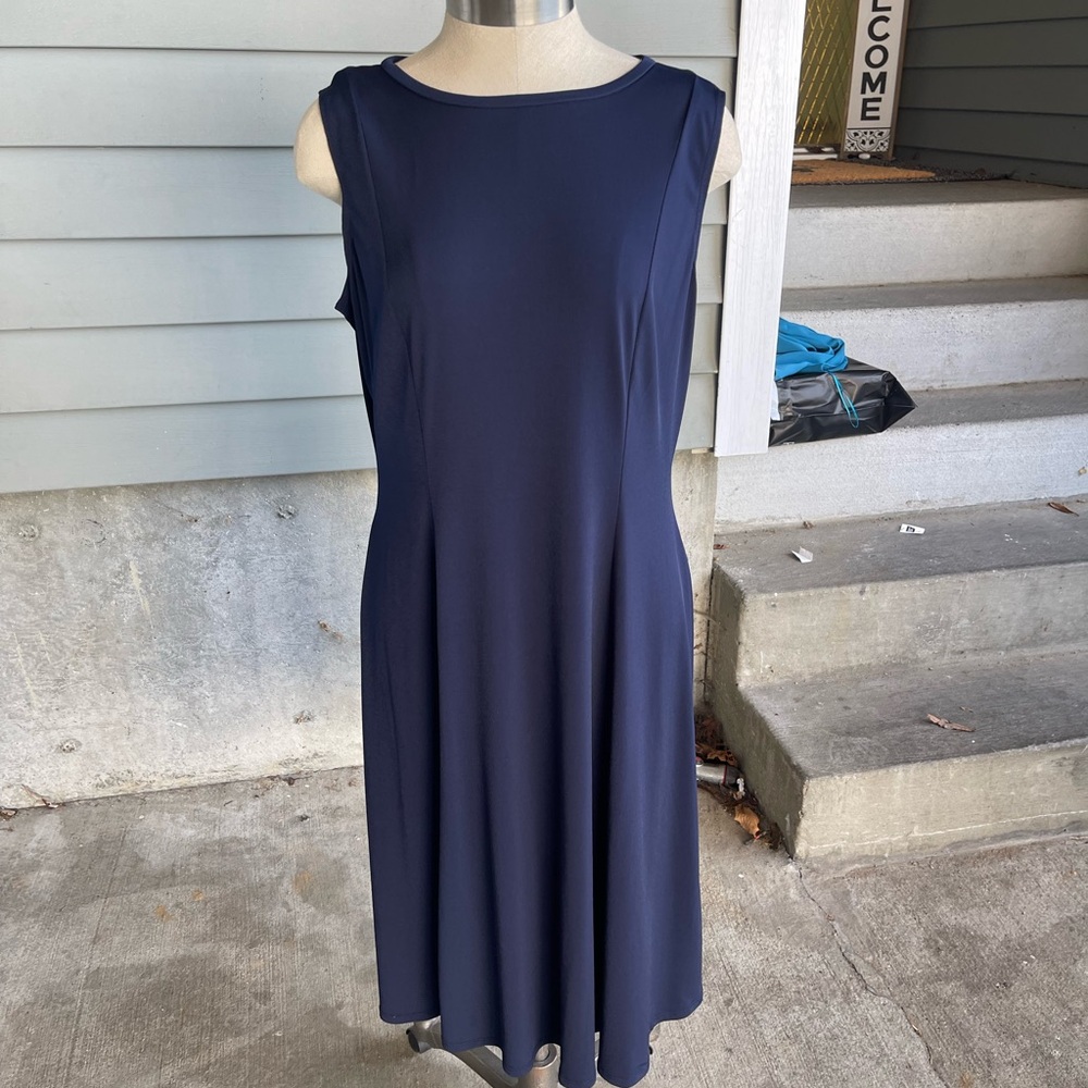 Christopher & Banks Blue Sheath Midi Dress